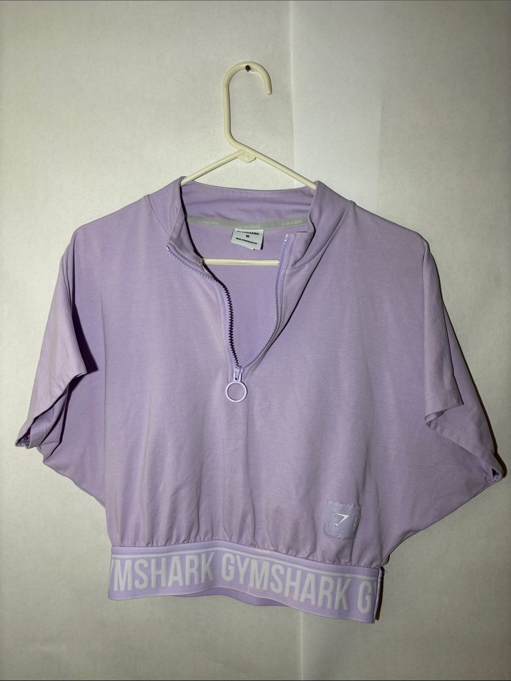 Gymshark Lavender Half-Zip Cropped Tee